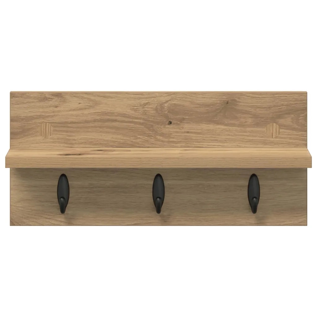 vidaXL Appendiabiti a muro rovere artigianale 40 x 10.5 x 18 cm
