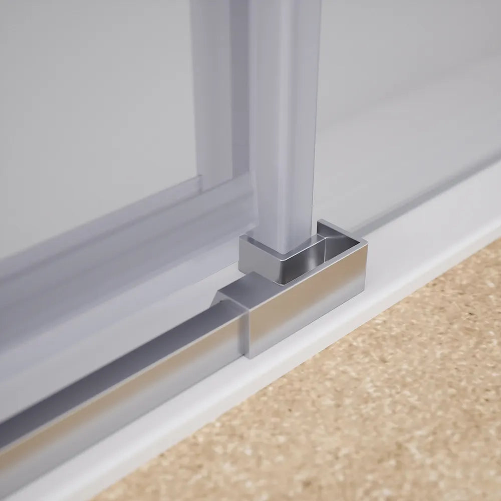 Porta doccia 90cm apertura a battente lato destro con cerniere, profili cromati e vetro da 8mm trasparente h195 | Fiji