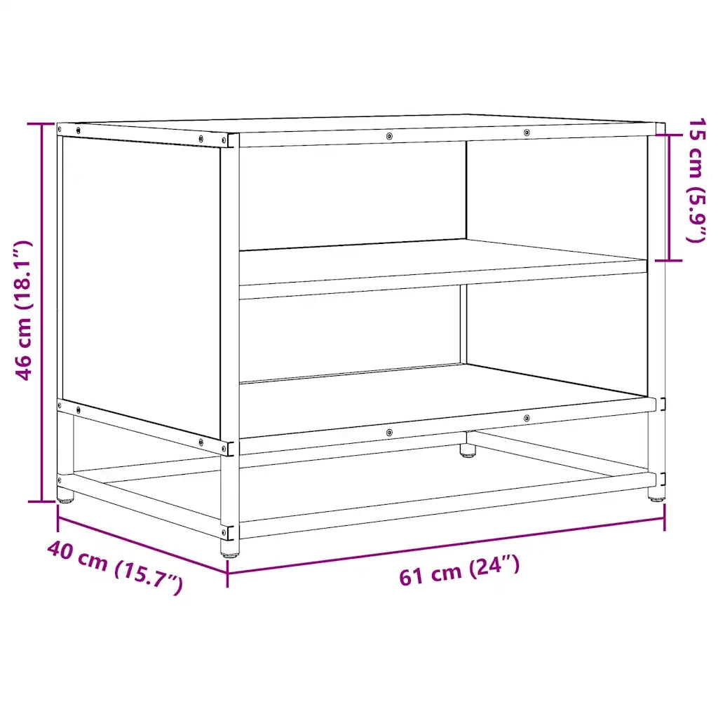 Mobile TV Grigio Sonoma 61x40x46 cm Legno Multistrato e Metallo 848882