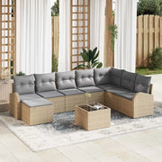Set di divani 9 pcs Beige e grigio chiaro polyrattan 3354839