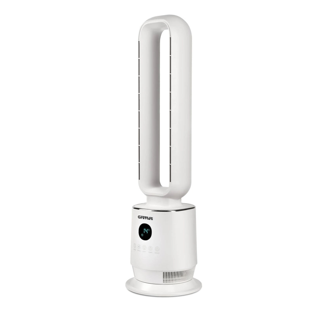 G3 ferrari g50051 ventilatore senza pale 'wind mastro', 50w, 3 velocità, rotazione automatica, display temperatura, timer, telecomando, silent, bianco
