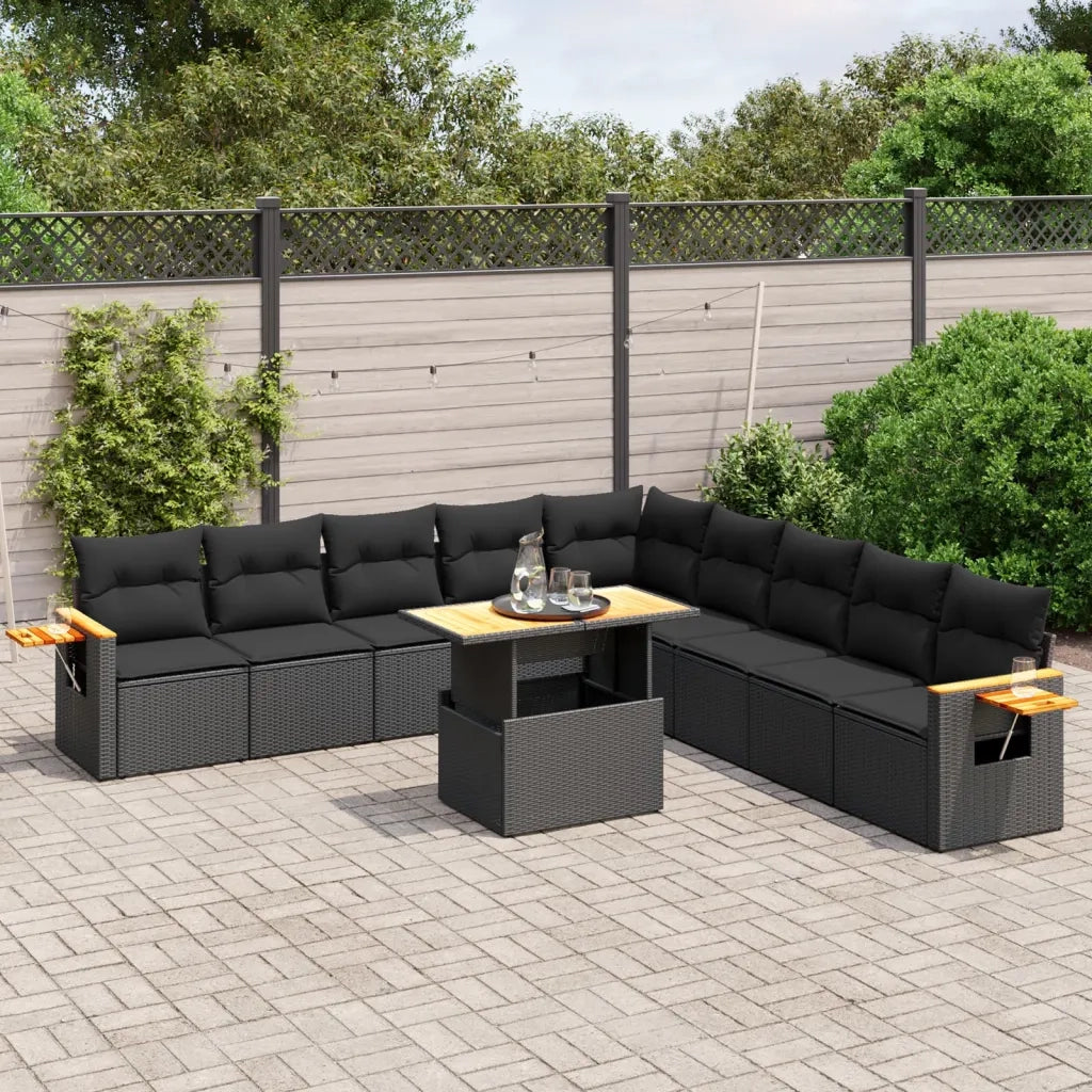 Set Divani da Giardino 11 pz con Cuscini in Polyrattan Nerocod mxl 113025