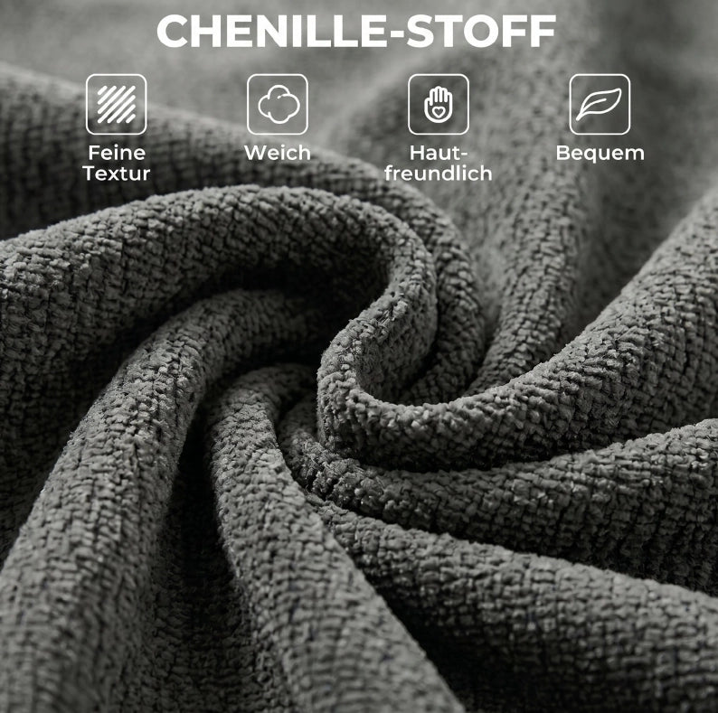 Poltrona a terra pieghevole 2-in-1 in chenille grigia con cuscino di supporto spesso