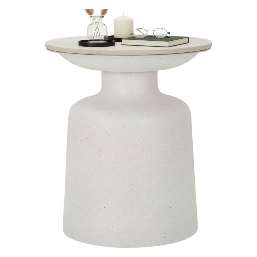 Tavolino da salotto Farfa, Tavolo basso da caffè, Portariviste per divano, Ripiano da soggiorno, 40x40 h47 cm, Bianco