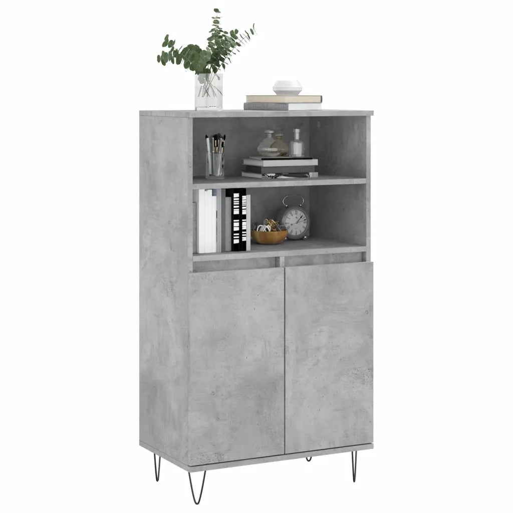 Credenza Grigio Cemento 60x36x110 cm in Legno Multistratocod mxl 78806