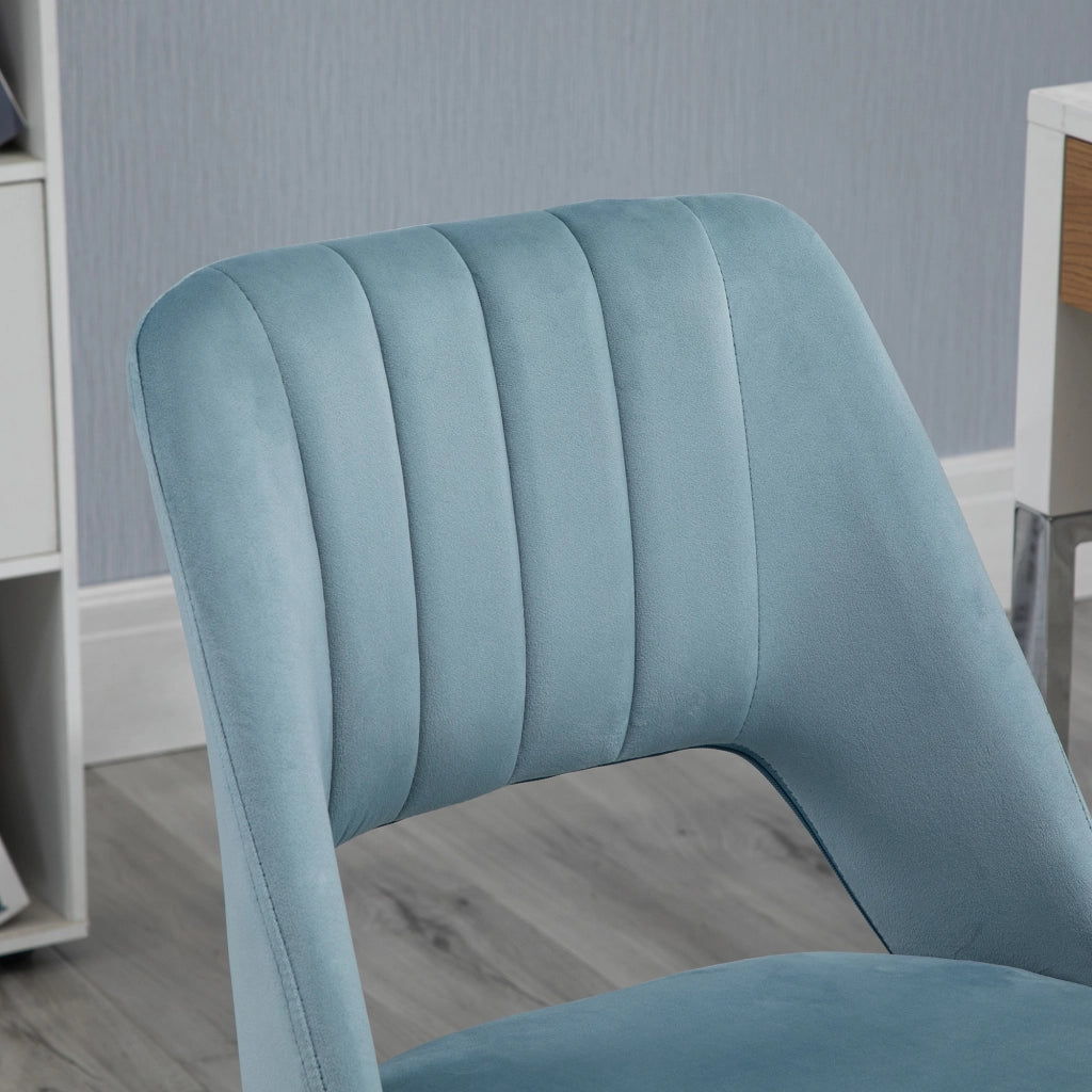 Sedia da ufficio girevole regolabile in altezza con schienale ergonomico e seduta imbottita in poliestere blu