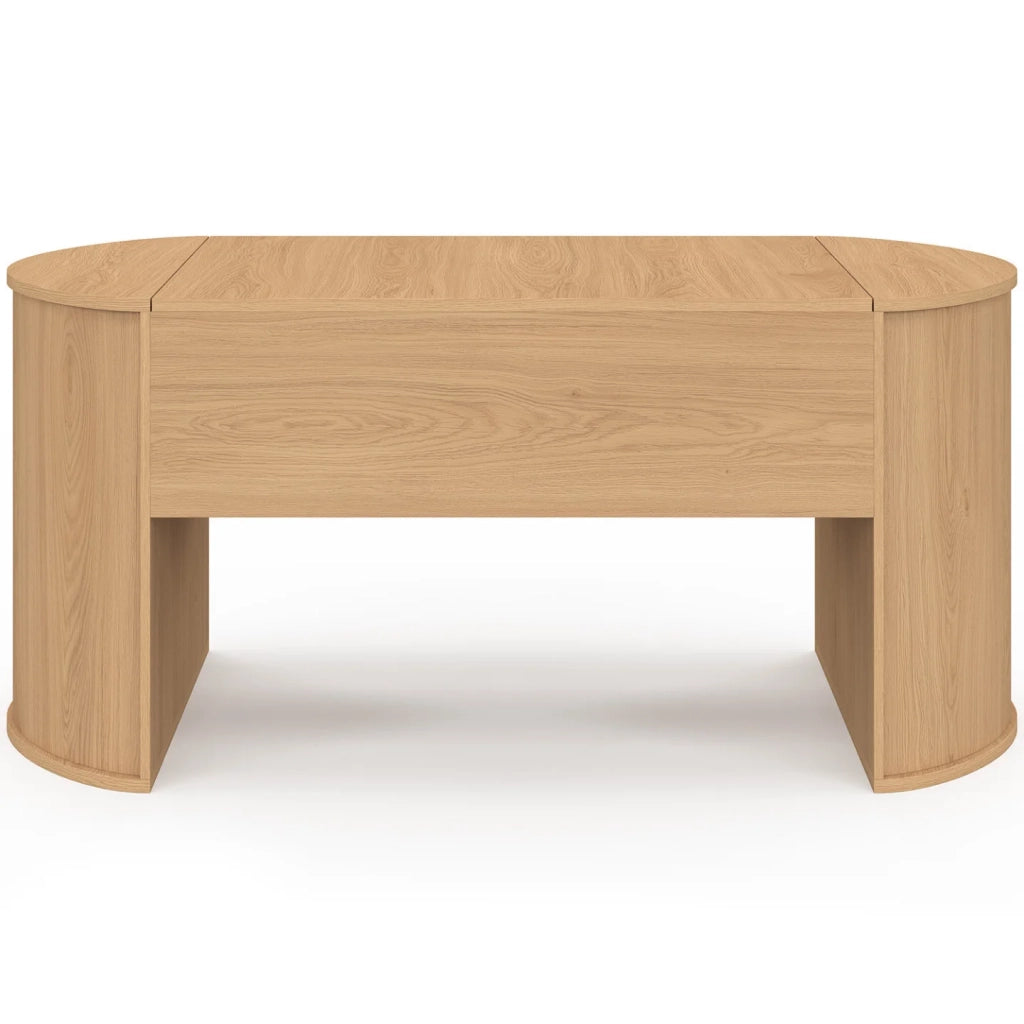 IDMarket - Tavolino ovale sollevabile DIVIA 100 cm in legno di faggio, design arrotondato