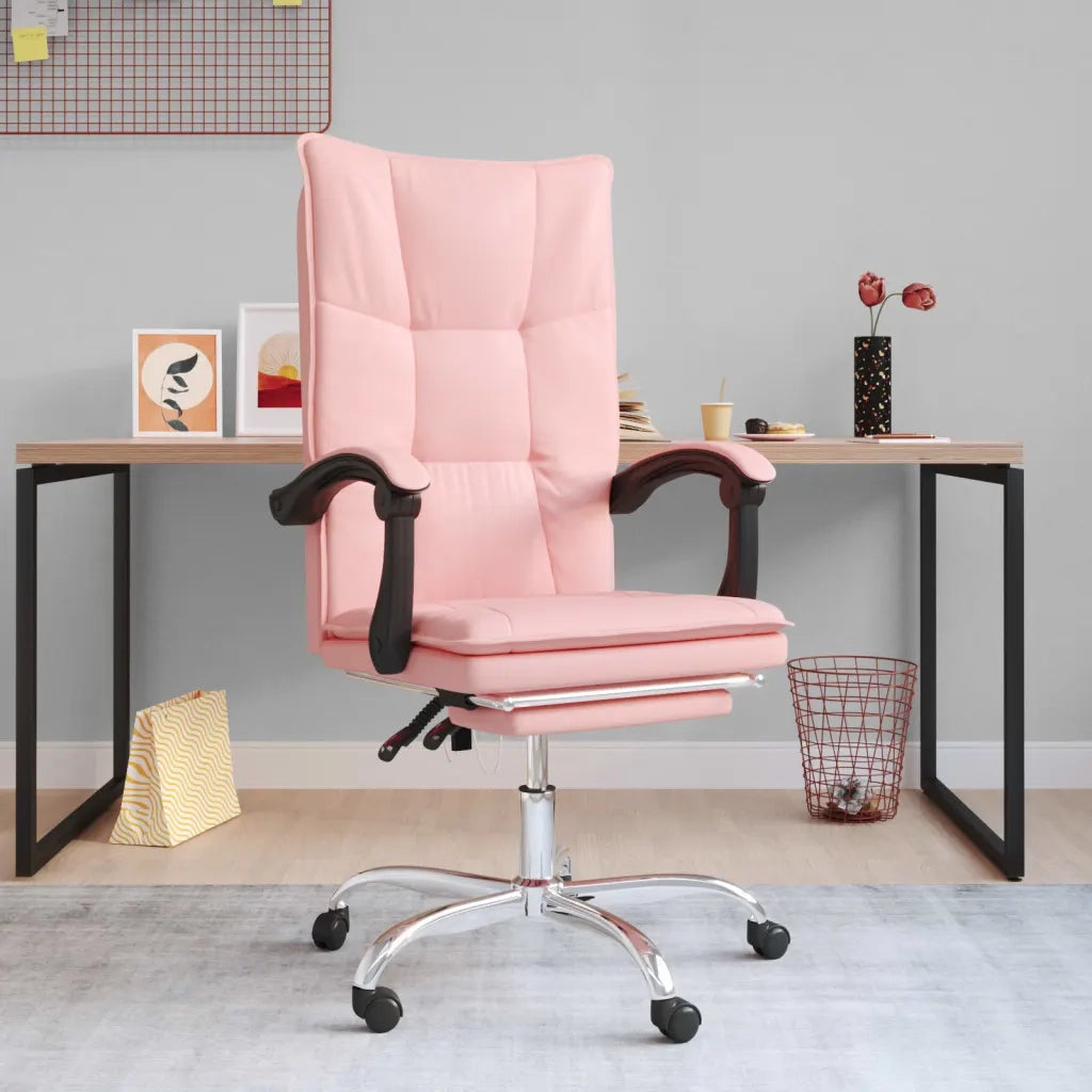 Poltrona da Ufficio Reclinabile Rosa in Similpelle 349757