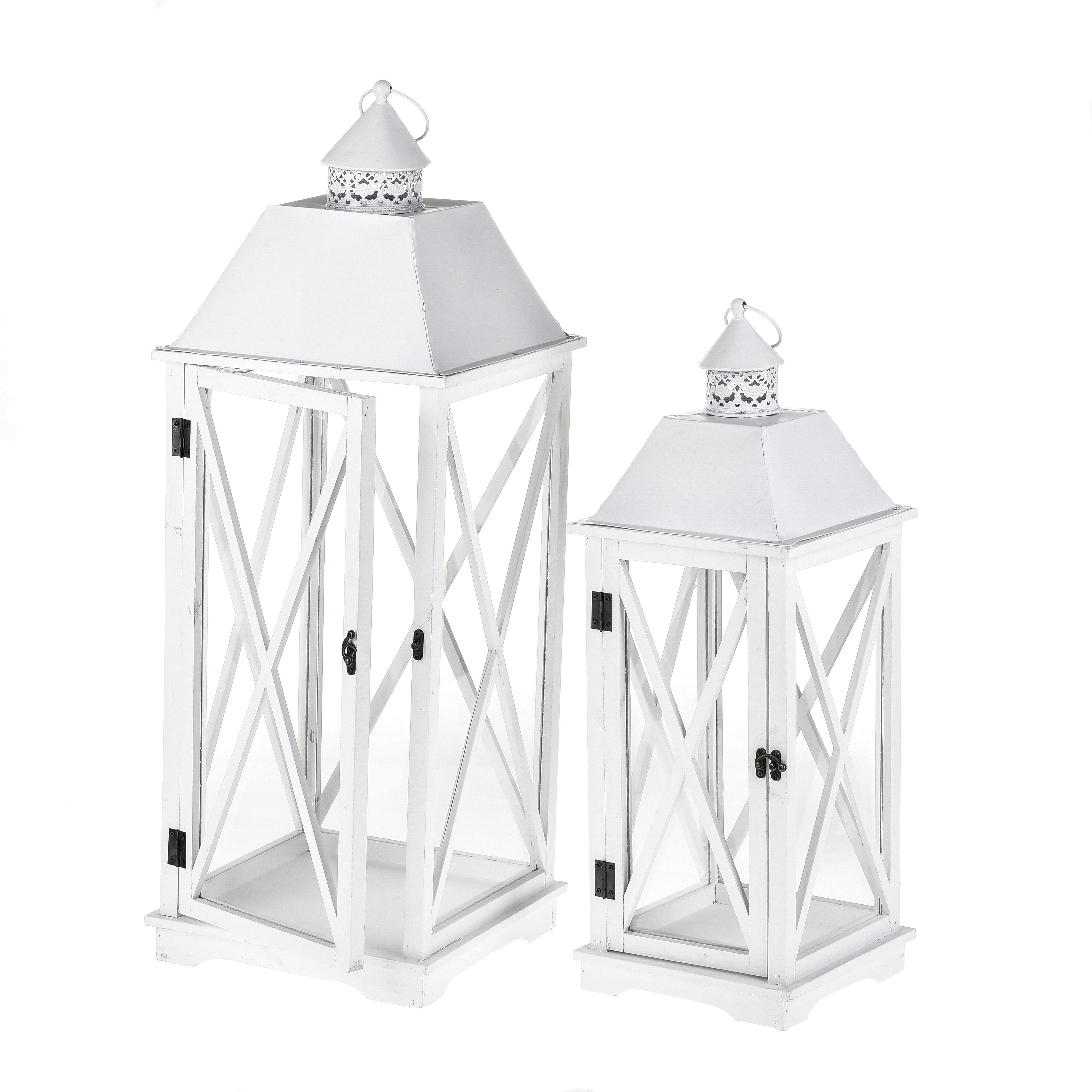 Set 2 Lanterna in Legno H 80 cm