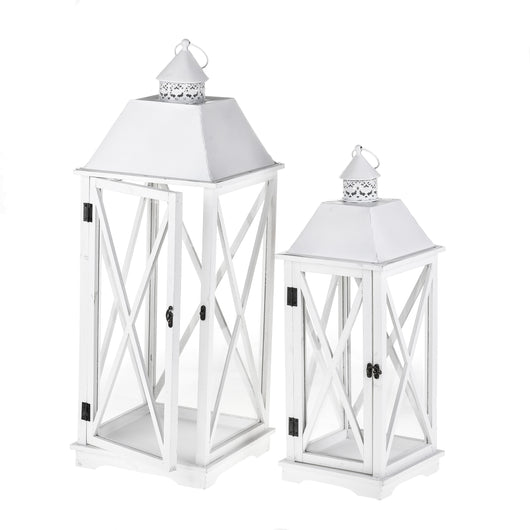 Set 2 Lanterna in Legno H 80 cm