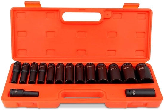 Set di chiavi a stella 15 pezzi - Set di chiavi a stella 10-32 mm - Acciaio CrMo di alta qualità - Cassetto in plastica - Robusto e resistente alla corrosione - Per settore automobilistico - Set di chiavi a stella a sfera