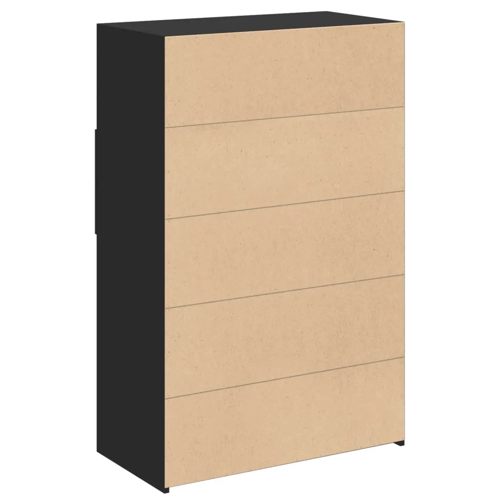 Credenza Nera 80x42,5x124 cm in Legno Multistrato 3281386