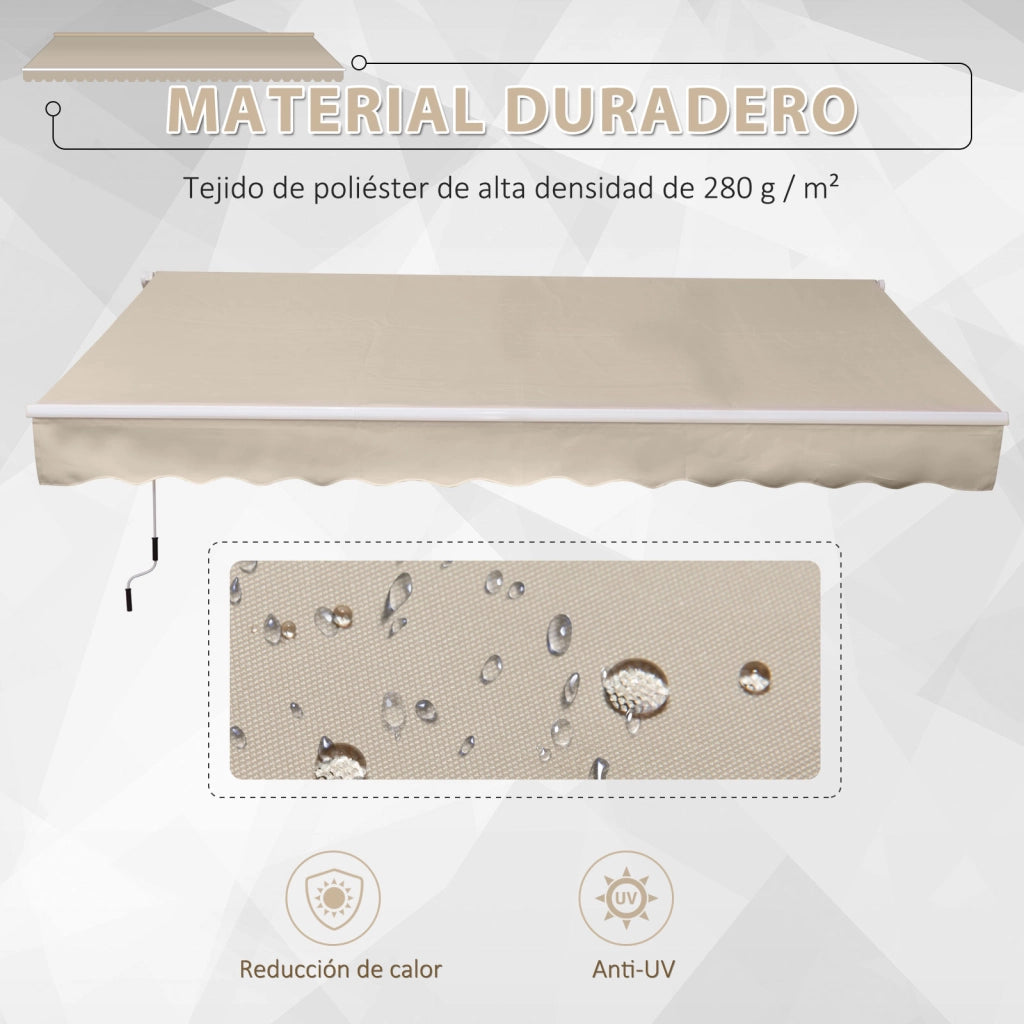 Tenda da Sole Manuale 395x245 cm ¨C Xylo ¨C Alluminio e Poliestere 280g/m2 Beige