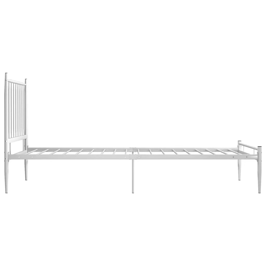 Letto singolo | Letto per adulti | Giroletto Bianco in Metallo 90x200 cm