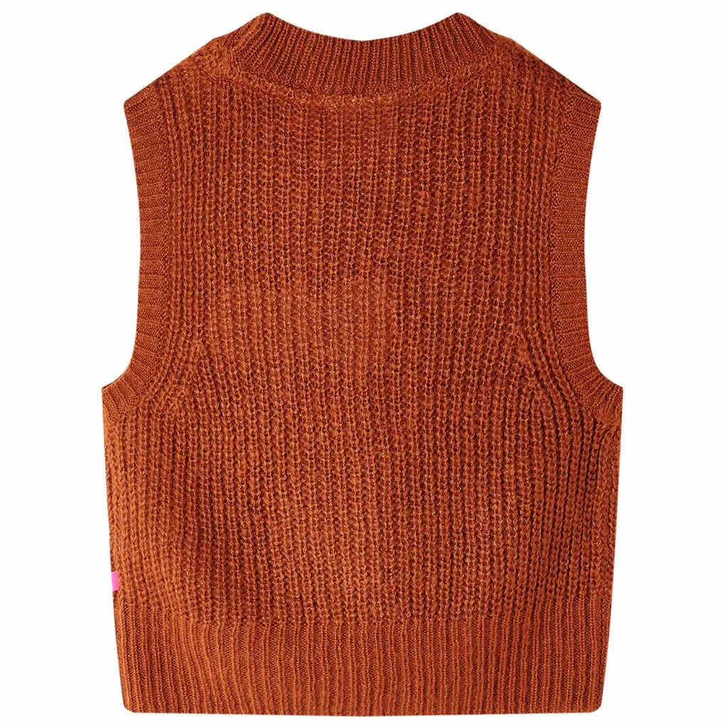 Gilet per Bambini Lavorato a Maglia Cognac 104