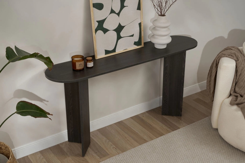 Cercino, Consolle un Ripiano, 150x35x75h cm Nero