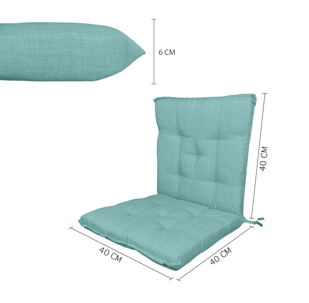 Set Cuscini Sedia Con Schienale Imbottiti Con Laccetti Banda Elastica 40 x 80 Cm Tiffany - 4 Pezzi