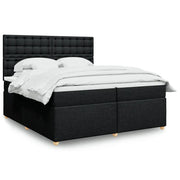 Giroletto a Molle con Materasso Nero 200x200 cm in Tessuto 3293703