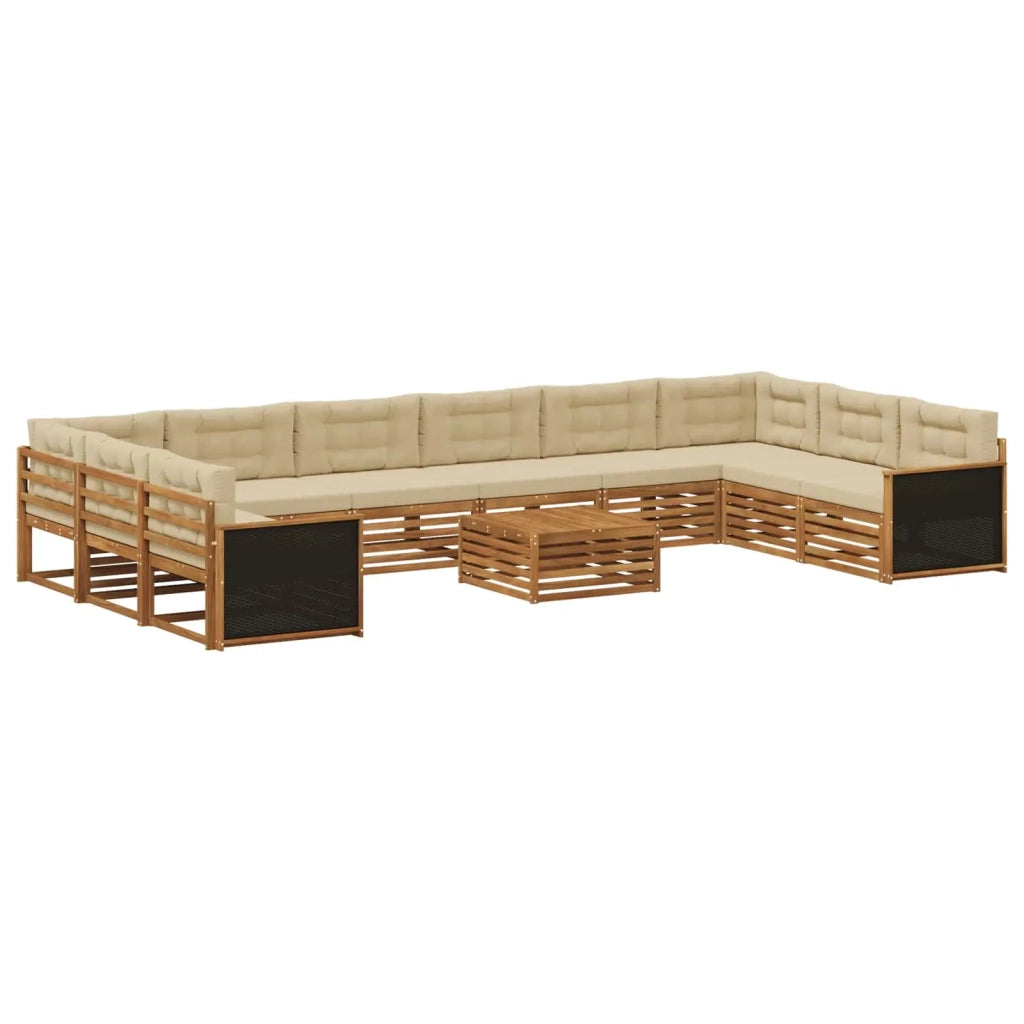 Set divani con cuscino 11 pcs Legno di Acacia Massello 3383916