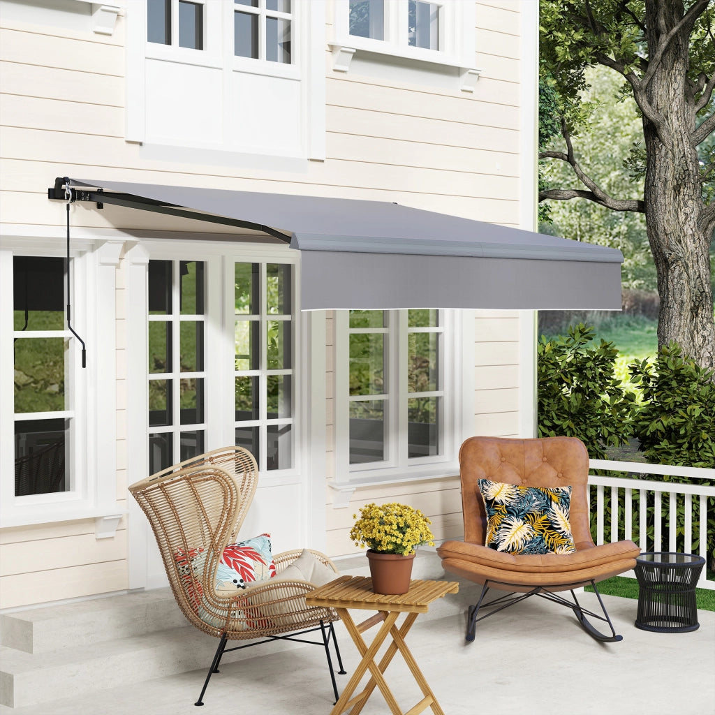 Tenda da giardino retrattile manuale ¨C zephmum ¨C grigio 295x200 cm
