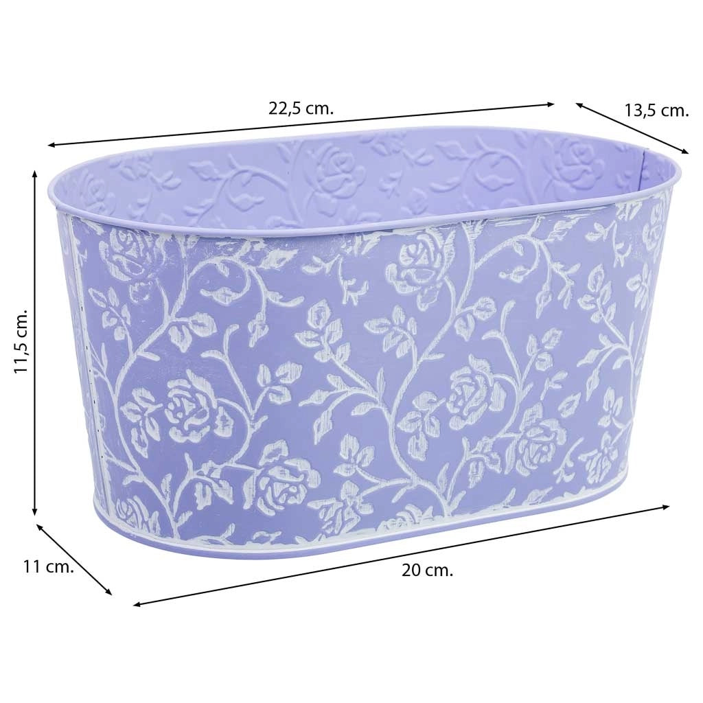 Cestino in metallo blu 22,5x13,5x11,5 B20x11