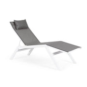 Chaise Longue da Esterno con Poggiatesta in Alluminio e Textilene - SOLIDITY