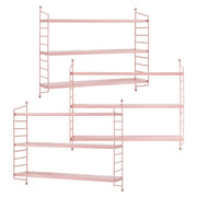 Set di 3 Scaffali da Parete Strängnäs a 3 Ripiani Regolabili  50 x 60 x 15 cm Acciaio Rosa [en.casa]