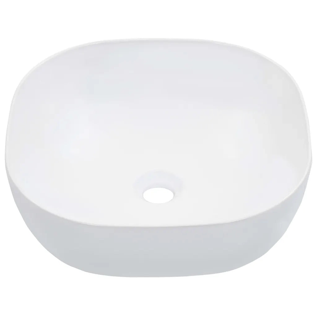 Lavandino-Lavello 42,5x42,5x14,5 cm in Ceramica Bianco