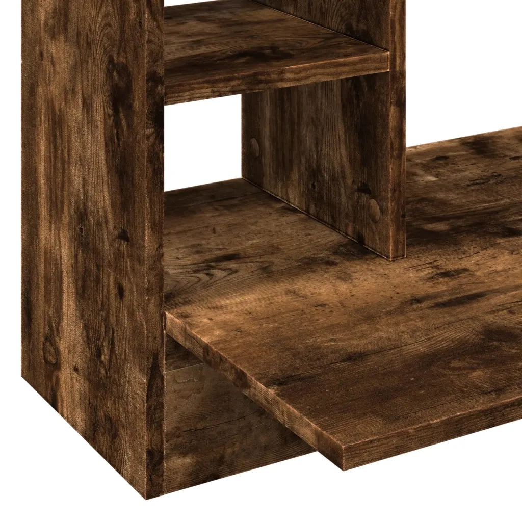 Scrivania | Tavolo da Ufficio a Parete Rovere Fumo 105x48x75cm Legno Multistrato