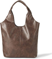 Borsa Hobo in Pelle Soft, Color Cioccolato Scuro, Unico Modello
