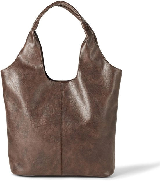 Borsa Hobo in Pelle Soft, Color Cioccolato Scuro, Unico Modello
