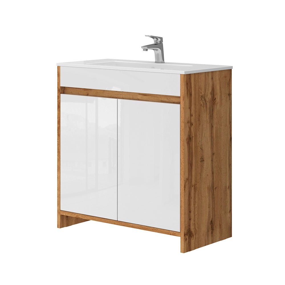 Vicco Mobiletto per lavabo Quercia dorata 2 parti