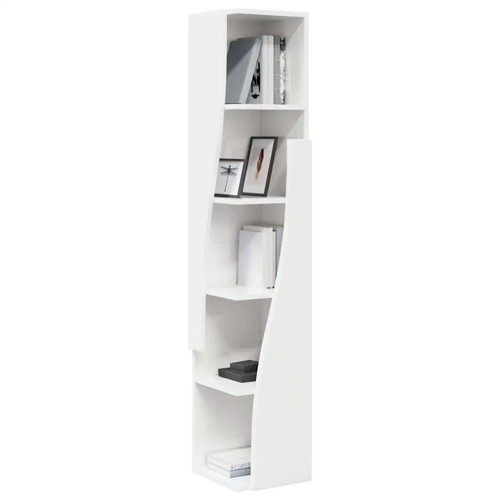 Mobile angolare Bianco Lucido 27,5x27x140cm Legno multistrato