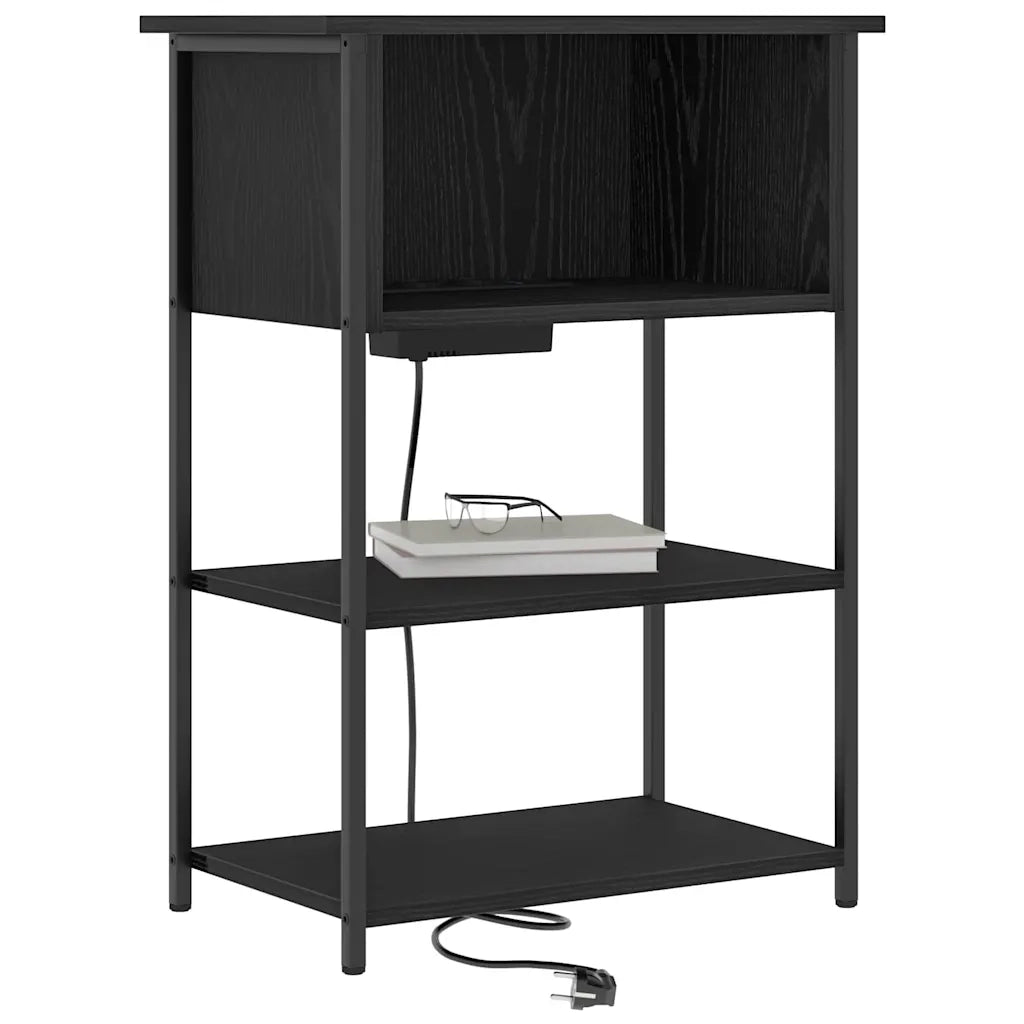 vidaXL Armadio da Notte Rovere nero 55 x 31 x 76 cm Legno multistrato