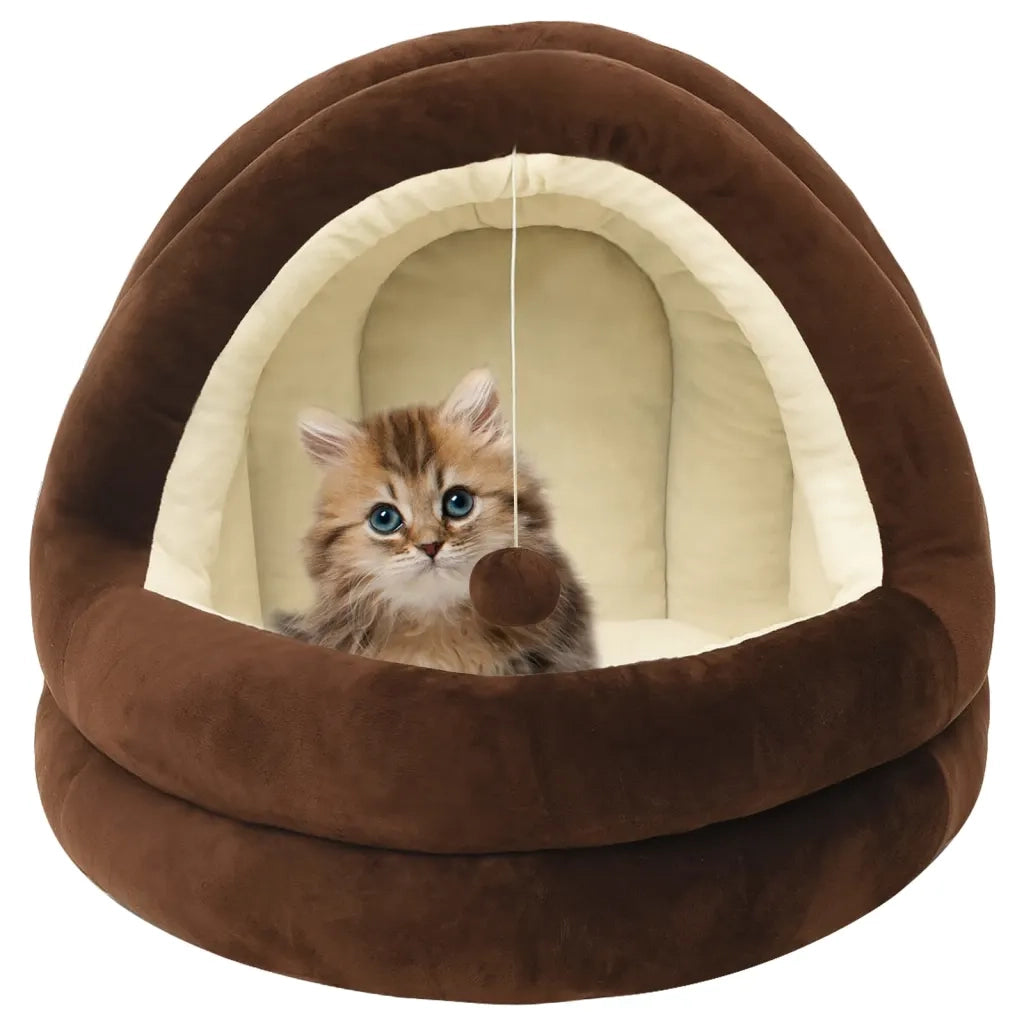 Letto per Gatti 50x50x45 cm Marrone e Crema CFW2556500