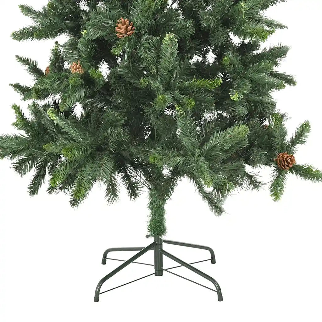 Albero di Natale Preilluminato con Palline Verde 210 cm 3077798