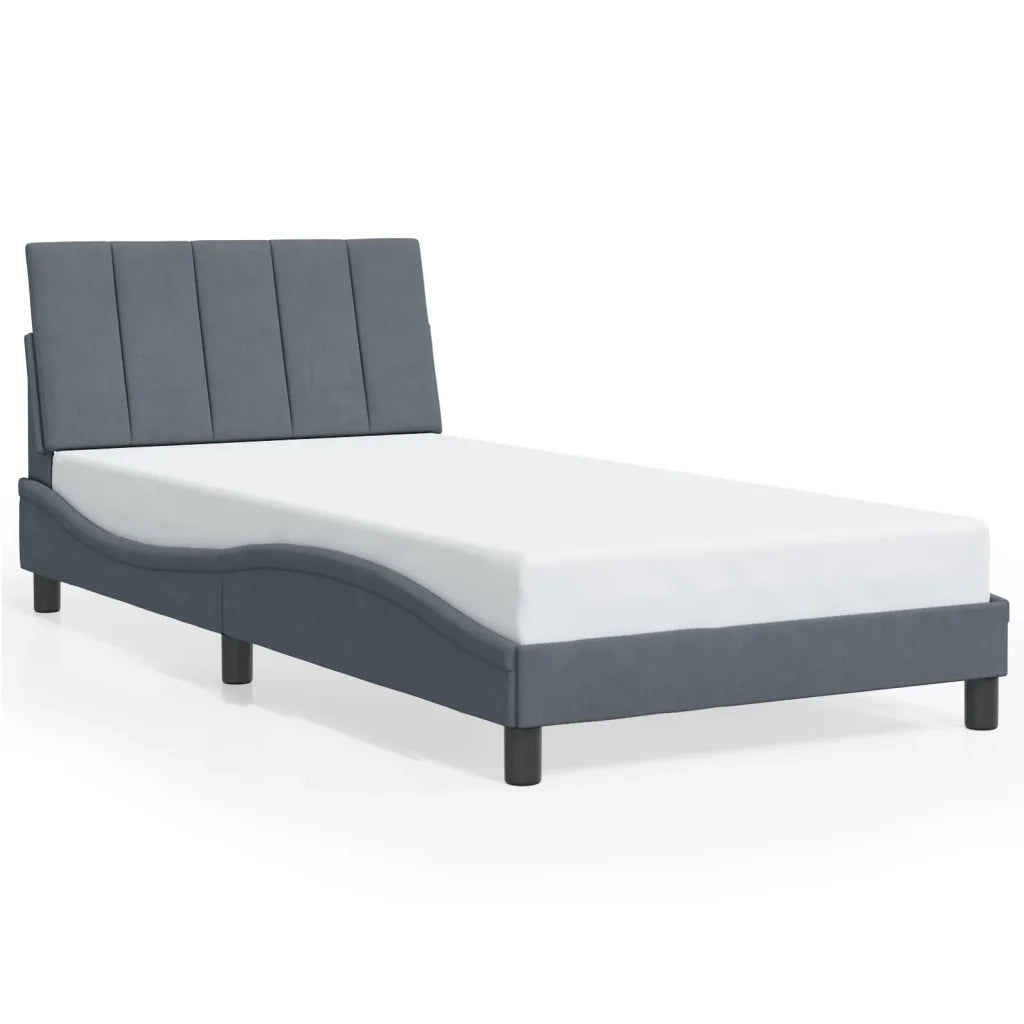 Giroletto con LED senza Materasso Hanko Grigio Scuro 100x203 cm in Velluto 3213808
