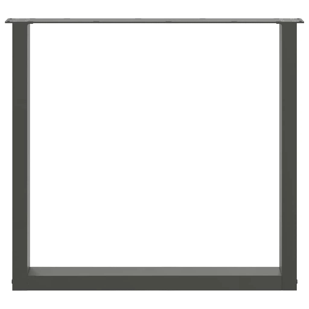 Set di 2 gambe per tavolo da pranzo a forma di U regolabili ultra-resistenti 90 x 72-73 cm stile moderno acciaio antracite 02_0057434