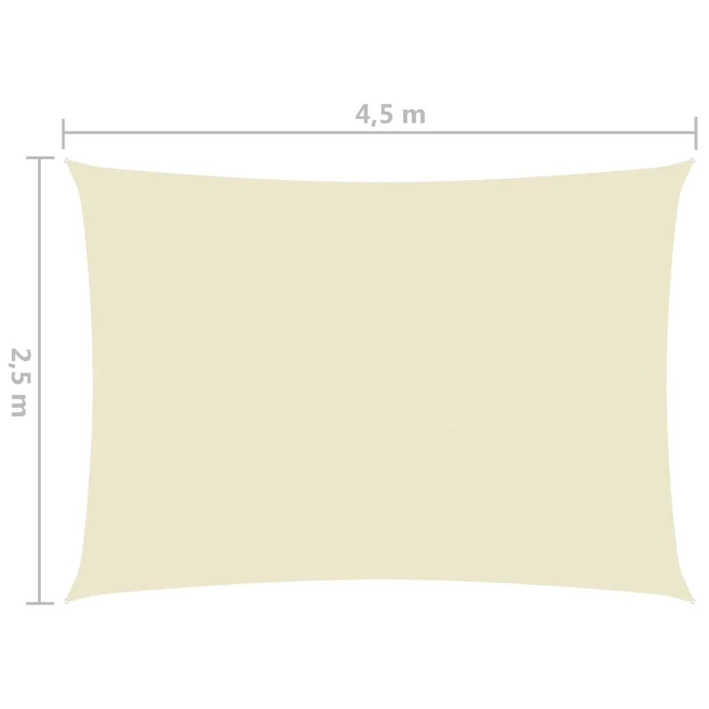 Vela ombreggiante/ombrellone rettangolare in tessuto Oxford 2,5 x 4,5 m crema 02_0009576