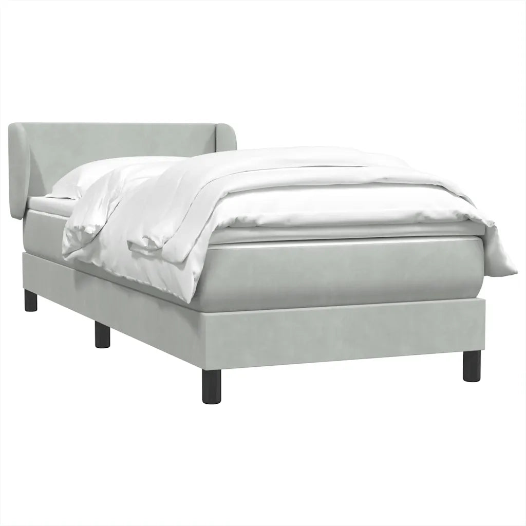 Giroletto a Molle con Materasso Grigio Chiaro 80x220 cm Velluto 3317379