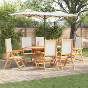 Set da Pranzo per Giardino 7 pcs Bianco Crema