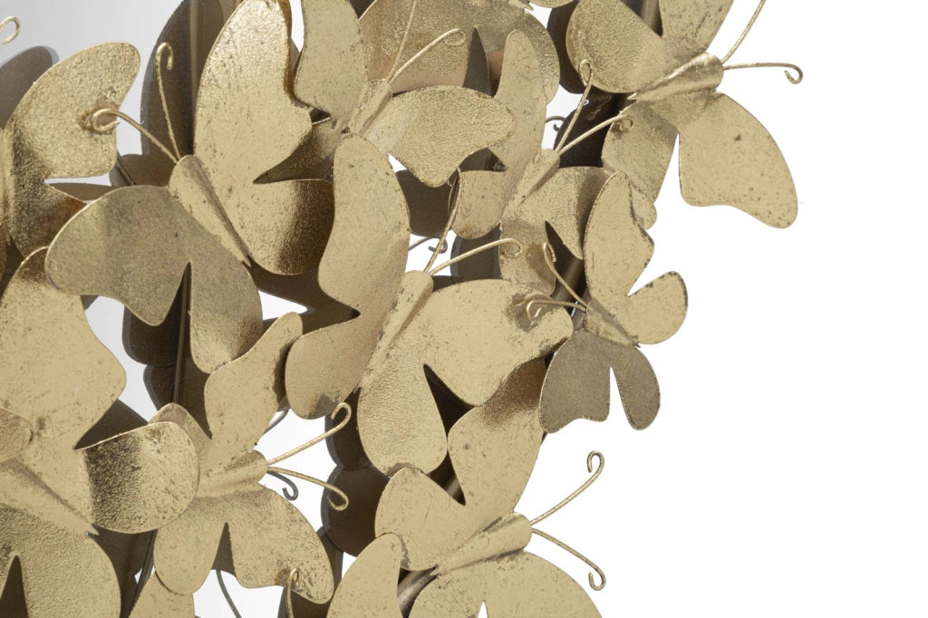 Specchio Glam Oval Butterfly 59x3x89,5 Misura Specchio 46x78 cm in Ferro Oro