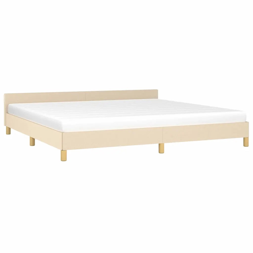 Giroletto senza Materasso-Struttura Letto Crema 200x200 cm in Tessuto 328199