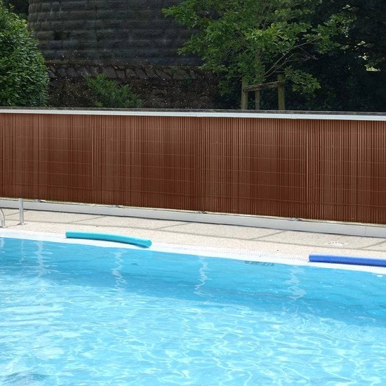 Schermo per giardino in PVC da 1,4x3m per la privacy – separazione per giardino e schermo per balcone da 1,4x3m in colore marrone