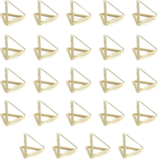 24 cartelloni per biglietto a forma di triangolo - robusti e dorati - per biglietti di matrimonio, compleanni, festa