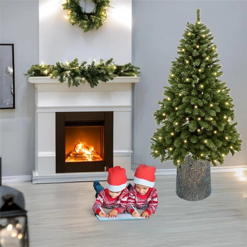 SUPPORTO BASE PER ALBERO DI NATALE TRONCO EFFETTO REALISTICO Ø35 X 35+6 CM - MARRONE CHIARO