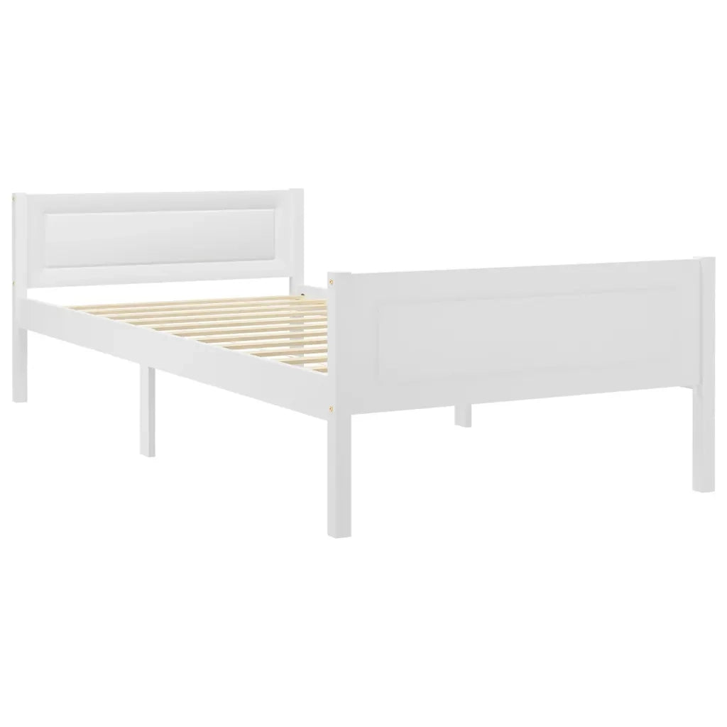 Giroletto-Struttura Letto Bianco in Legno Massello di Pino 100x200 cm 199225