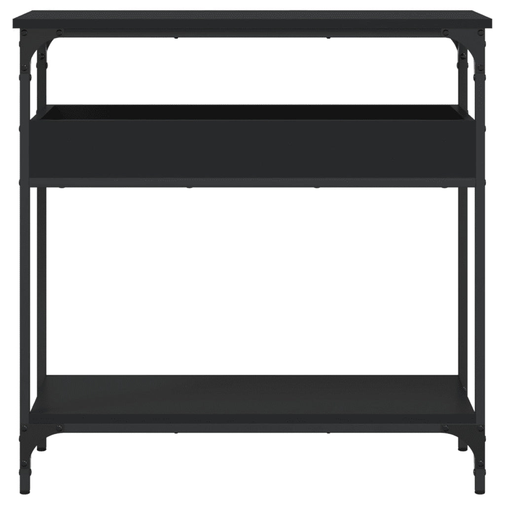 Tavolo Consolle con Ripiano Nero 75x29x75cm Legno Multistrato 837712