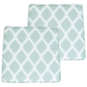 Set di 2 cuscini per sedia da giardino verde menta e bianco 37 x 34 cm motivo a strisce per esterno legami resistenti ai raggi UV