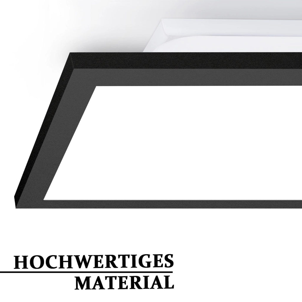 ZMH Plafoniera LED 100x25 cm Dimmabile RGB a Soffitto Piatto con Telecomando 24W Nero Rettangolare per Ufficio